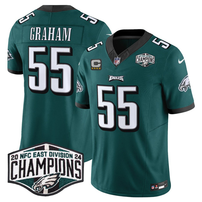 Personalized Men’s Philadelphia Eagles #55 Brandon Graham Green 2024 NFC East Champions With 4-Star C Patch F.U.S.E. Untouchable Limited Stitched Football Jersey