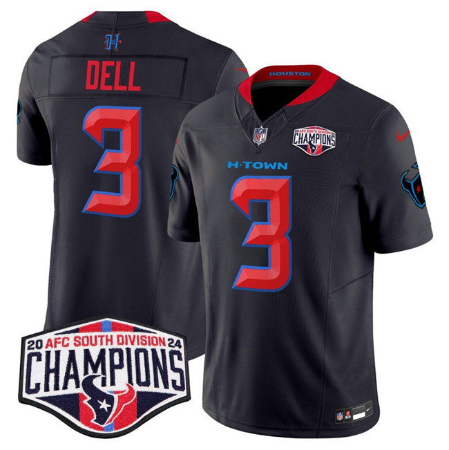 Personalized Men’s Houston Texans #3 Tank Dell Navy 2nd Alternate F.U.S.E. 2024 AFC South Division Champions Limited Stitched Football Jersey