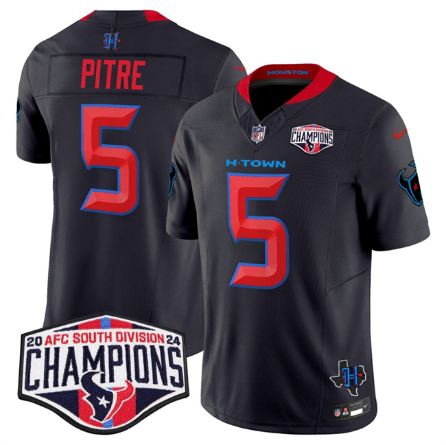 Personalized Men’s Houston Texans #5 Jalen Pitre Navy 2nd Alternate F.U.S.E. 2024 AFC South Division Champions Limited Stitched Football Jersey