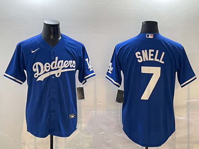 Personalized Men’s Los Angeles Dodgers #7 Blake Snell Royal Cool Base Stitched Baseball Jersey