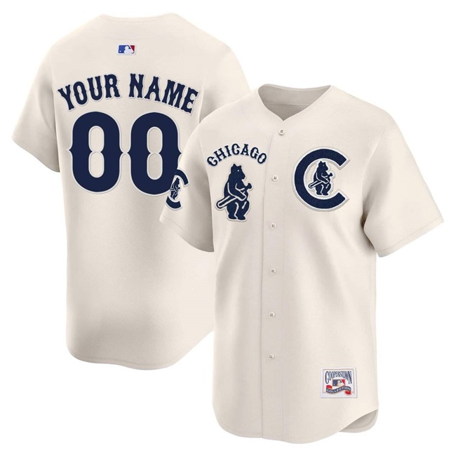 Personalized Men’s Chicago Cubs Active Player Cream Special Premier Limited Limited Stitched Baseball Jersey