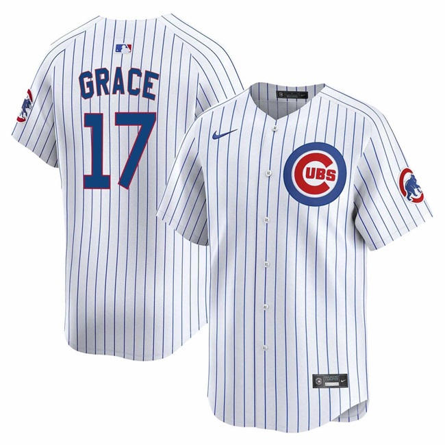 Personalized Men’s Chicago Cubs #17 Mark Grace White Home Limited Stitched Baseball Jersey