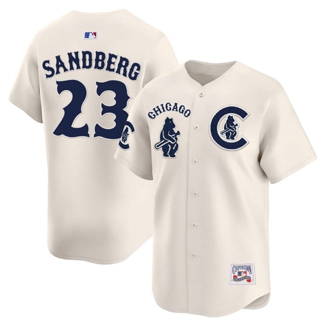 Personalized Men’s Chicago Cubs #23 Ryne Sandberg Cream Special Premier Limited Stitched Baseball Jersey