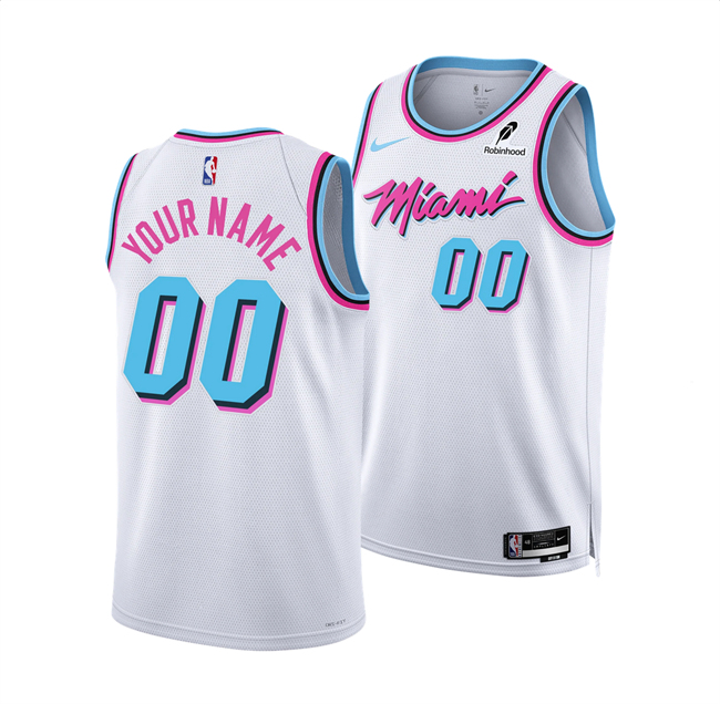 Personalized Men’s Miami Heat Active Player White 2024 25 City Edition Stitched Basketball Jersey