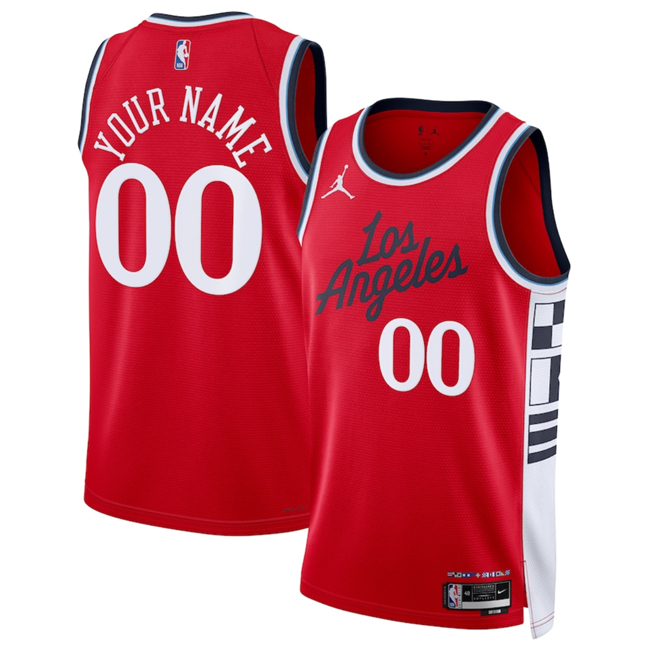 Personalized Men’s Los Angeles Clippers Active Player Red 2024 25 Statement Edition Stitched Jersey