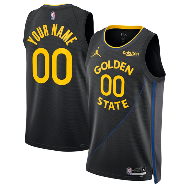 Personalized Men’s Golden State Warriors Active Player Black 2024 25 Statement Edition Stitched Basketball Jersey