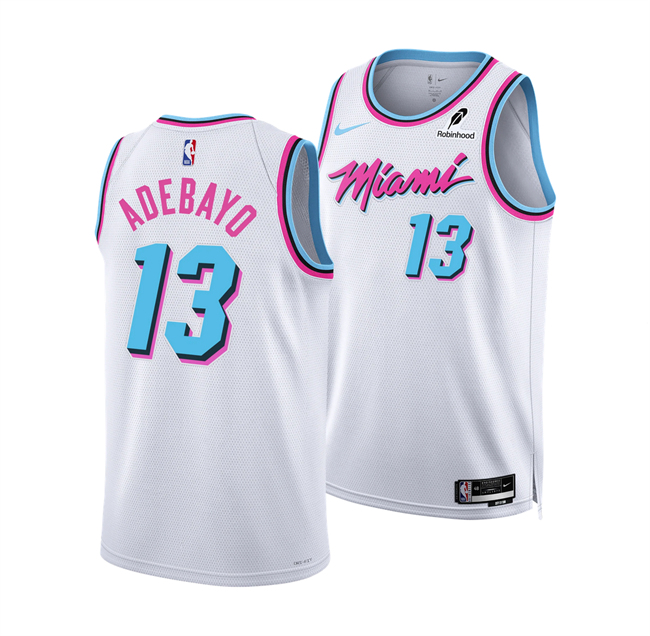 Personalized Men’s Miami Heat #13 Bam Adebayo White 2024 25 City Edition Stitched Basketball Jersey