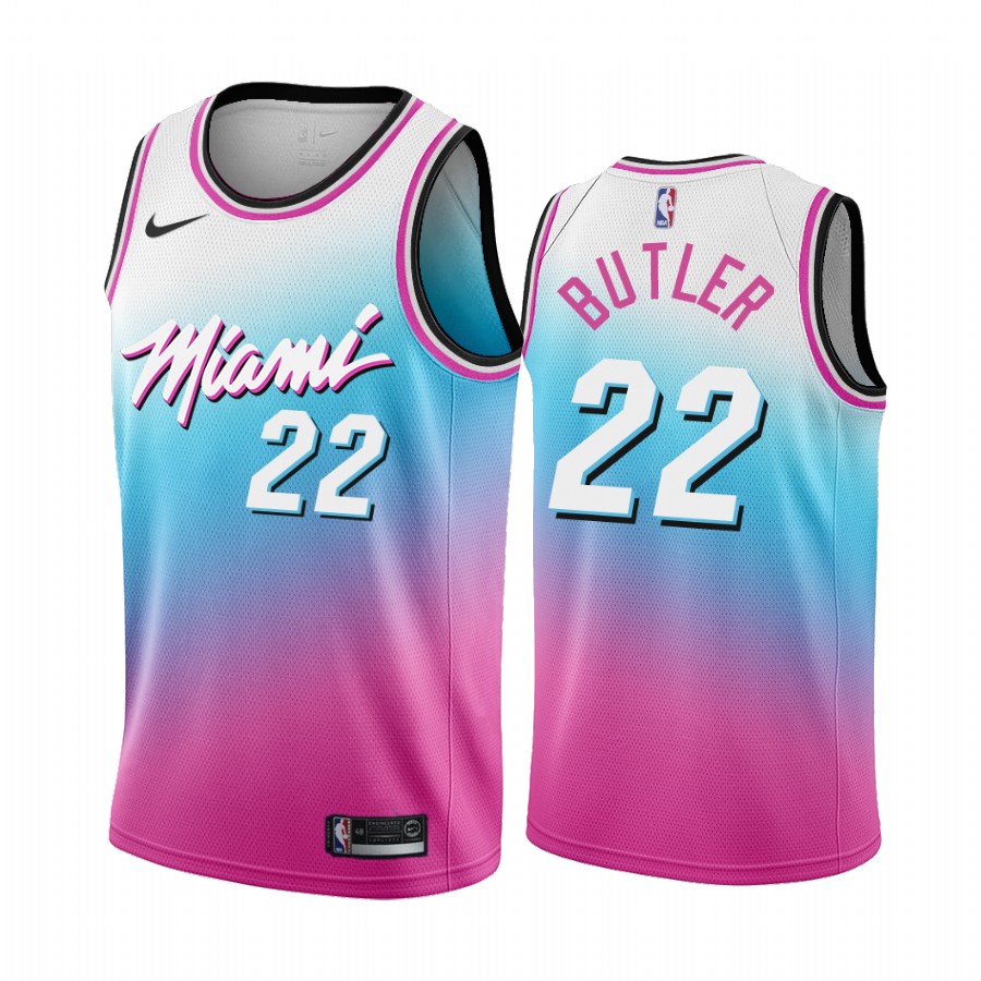 Personalized Men’s Miami Heat #22 Jimmy Butler Miami Heat Blue Pick City Edition Vice 2020-21 Jersey