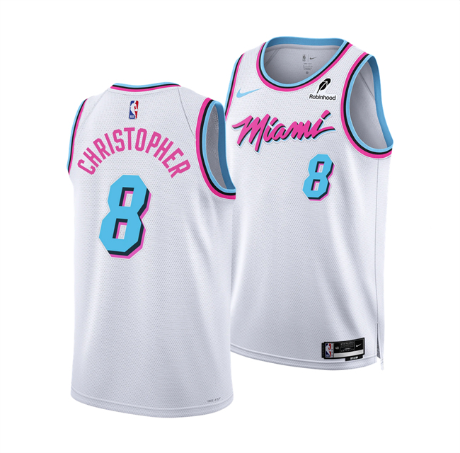 Personalized Men’s Miami Heat #8 Josh Christopher White 2024 25 City Edition Stitched Basketball Jersey