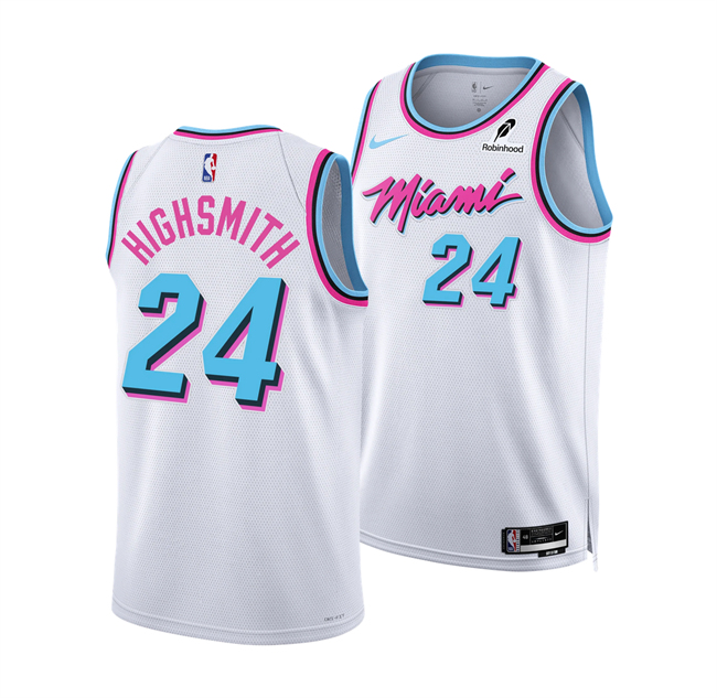 Personalized Men’s Miami Heat #24 Haywood Highsmith White 2024 25 City Edition Stitched Basketball Jersey