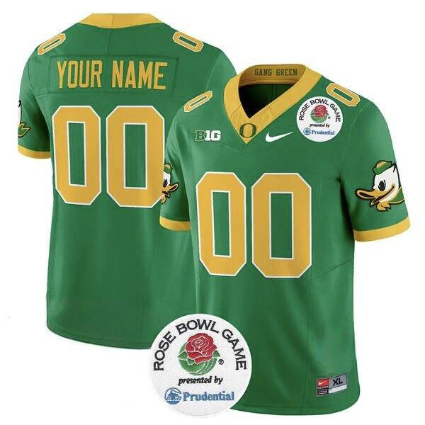 Personalized Men’s Oregon Ducks Active Player Green 2024 F.U.S.E. Rose Bowl Limited Stitched Football Jersey