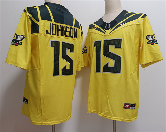 Personalized Men’s Oregon Ducks #15 Tez Johnson Yellow 2024 F.U.S.E. Stitched Jersey