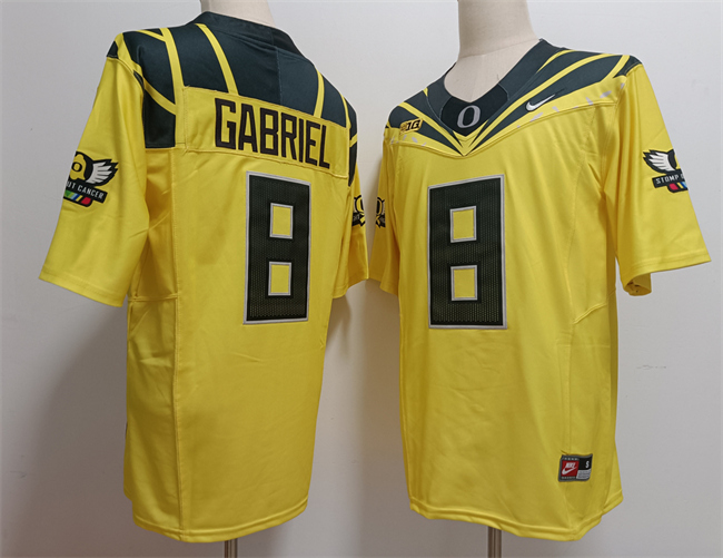 Personalized Men’s Oregon Ducks #8 Dillon Gabriel Yellow 2024 F.U.S.E. Stitched Jersey