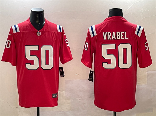 Personalized Men’s New England Patriots #50 Mike Vrabel Red Limited Stitched Football Jersey