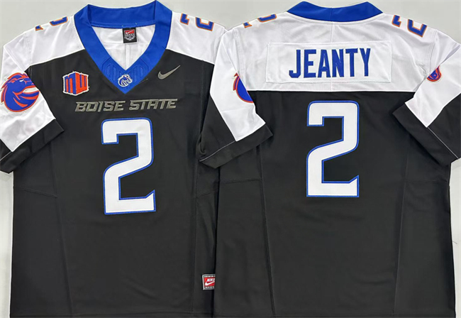 Personalized Men’s Boise State Broncos #2 Ashton Jeanty Black White 2024 F.U.S.E. Limited Stitched Football Jersey