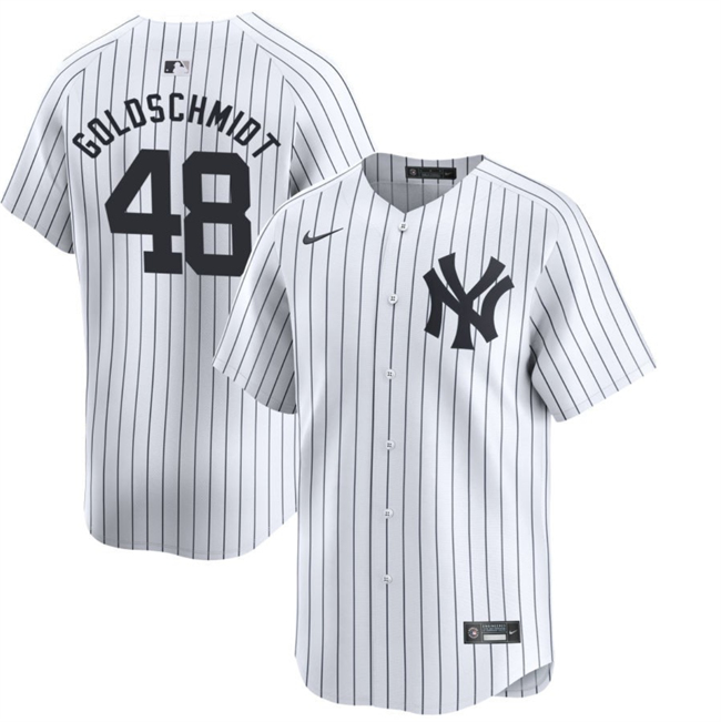 Personalized Men’s New York Yankees #48 Paul Goldschmidt White 2024 Home Limited With Name Stitched Baseball Jersey