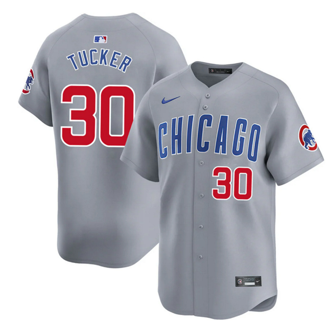 Personalized Men’s Chicago Cubs #30 Kyle Tucker Grey 2025 Limited Stitched Baseball Jersey