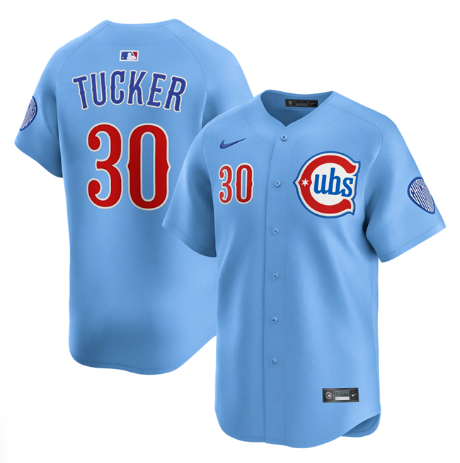 Personalized Men’s Chicago Cubs #30 Kyle Tucker Blue 2024 25 2nd Alternate Limited Stitched Baseball Jersey