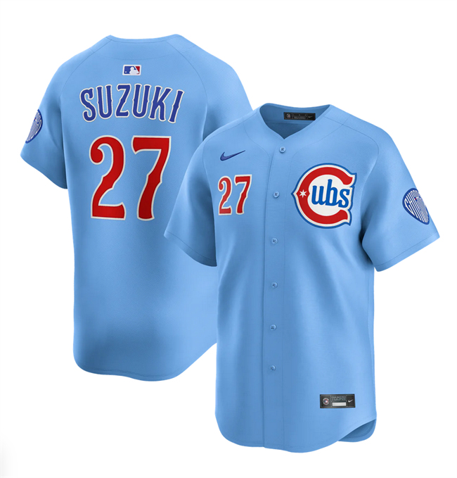 Personalized Men’s Chicago Cubs #27 Seiya Suzuki Blue 2024 25 2nd Alternate Limited Stitched Baseball Jersey
