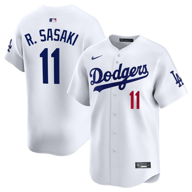 Personalized Men’s Los Angeles Dodgers #11 Roki Sasaki White 2025 Home Limited Stitched Baseball Jersey