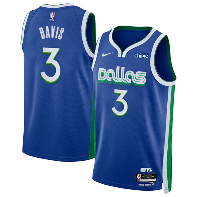 Personalized Men’s Dallas Mavericks #3 Anthony Davis Blue 2025 City Edition Stitched Basketball Jersey