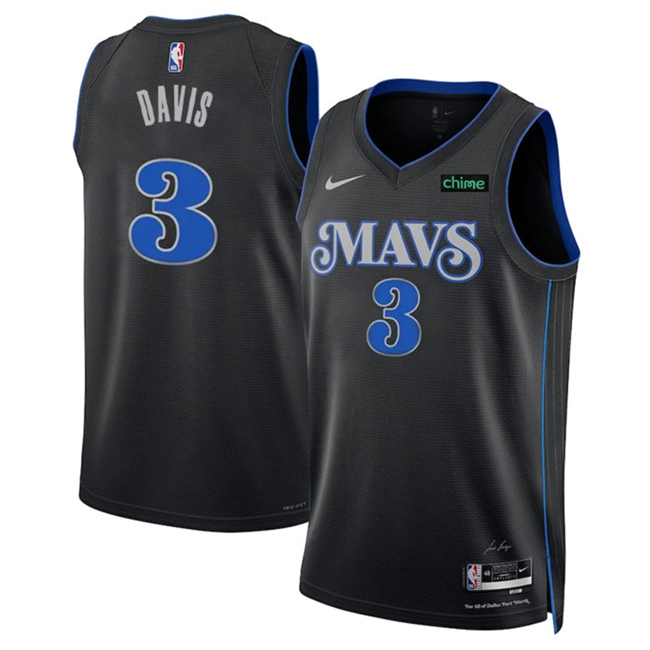 Personalized Men’s Dallas Mavericks #3 Anthony Davis Black 2025 City Edition Stitched Basketball Jersey