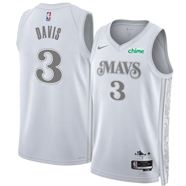 Personalized Men’s Dallas Mavericks #3 Anthony Davis White 2024 25 City Edition Stitched Basketball Jersey