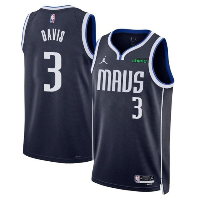 Personalized Men’s Dallas Mavericks #3 Anthony Davis Navy 2025 Statement Edition Stitched Basketball Jersey