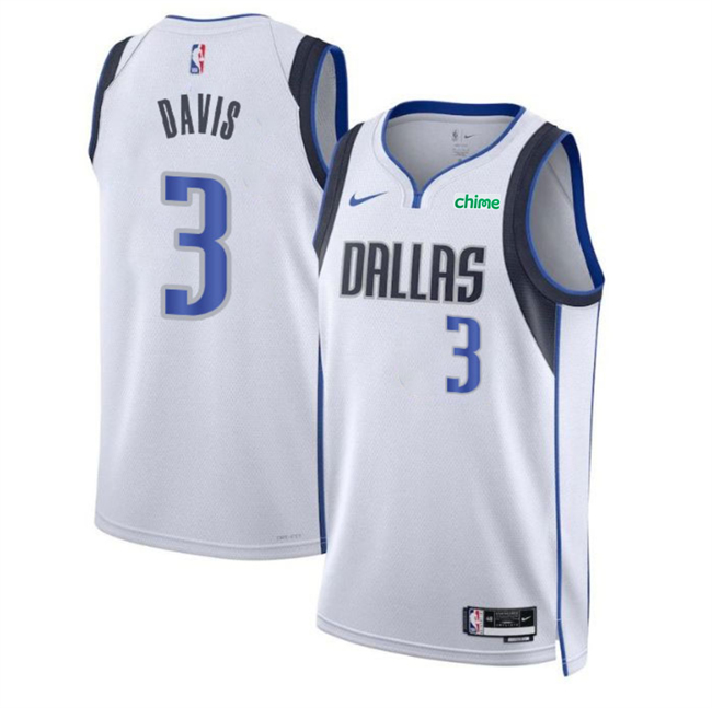 Personalized Men’s Dallas Mavericks #3 Anthony Davis White 2025 Association Edition Stitched Basketball Jersey