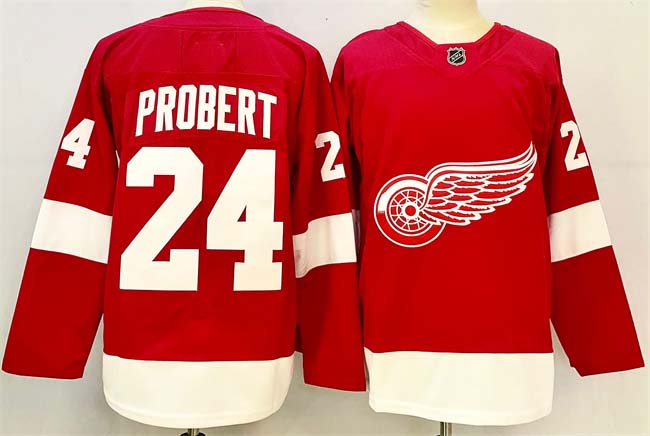 Personalized Men’s Detroit Red Wings #24 Bob Probert Red 2024-25 Stitched Jersey