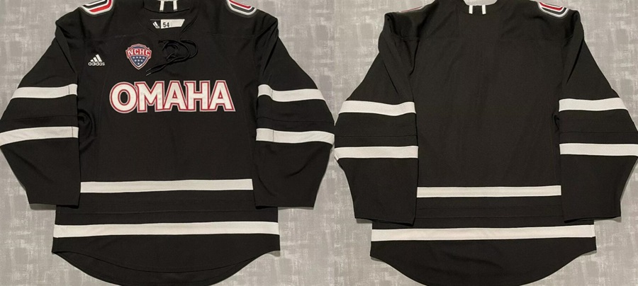 Personalized Men’s Omaha Mavericks Black Stitched Hockey Jersey