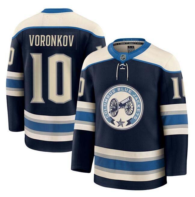 Personalized Men’s Columbus Blue Jackets #10 Dmitri Voronkov Navy 2024-25 Alternate Stitched Hockey Jersey