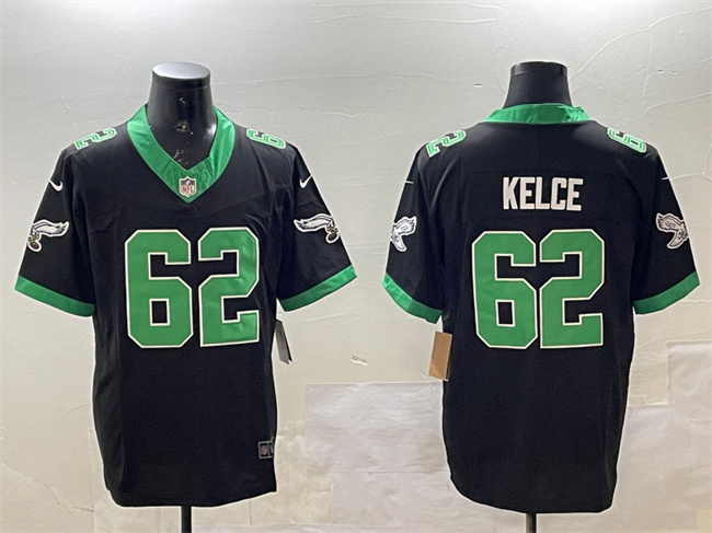 Personalized Men’s Philadelphia Eagles #62 Jason Kelce Black F.U.S.E. Untouchable Limited Stitched Football Jersey