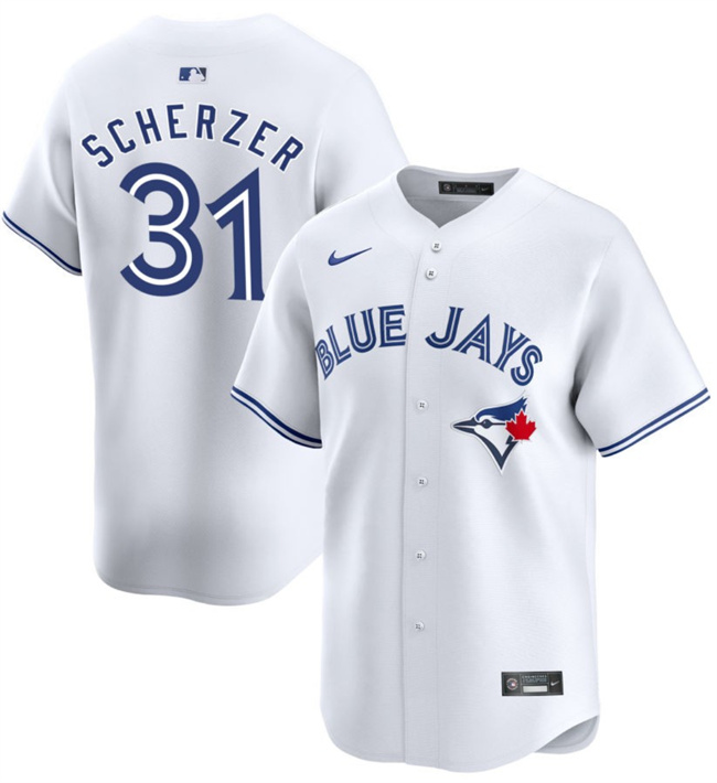 Personalized Men’s Toronto Blue Jays #31 Max Scherzer White 2024 Home Limited Stitched Jersey