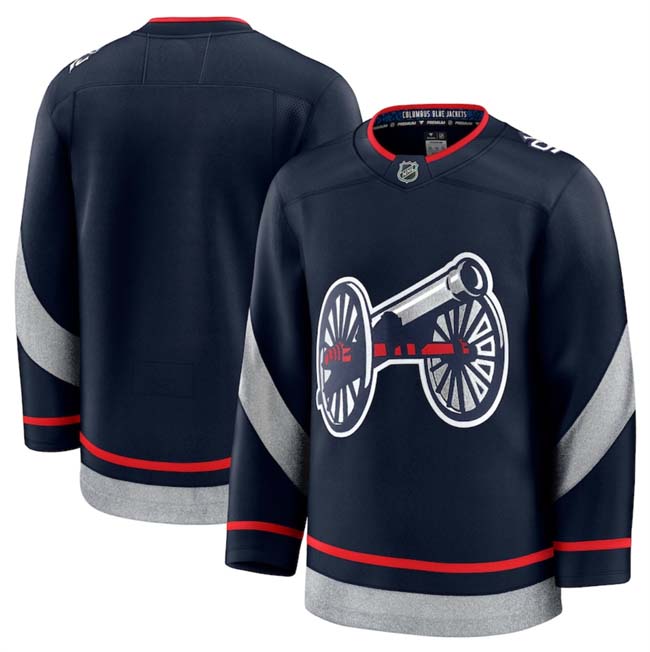 Personalized Men’s Columbus Blue Jackets Blank Navy 2024-25 Stitched Hockey Jersey