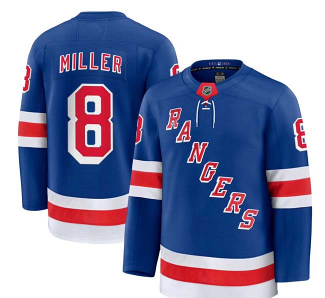 Personalized Men’s New York Rangers #8 J.T. Miller Royal 2024-25 Home Stitched Hockey Jersey