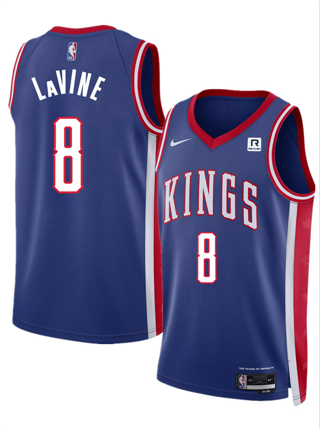 Personalized Men’s Sacramento Kings #8 Zach LaVine Blue 2025 City Edition Stitched Basketball Jersey