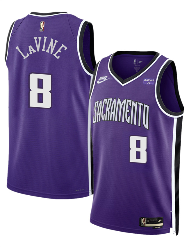 Personalized Men’s Sacramento Kings #8 Zach LaVine Purple 2025 Classic Edition Stitched Basketball Jersey