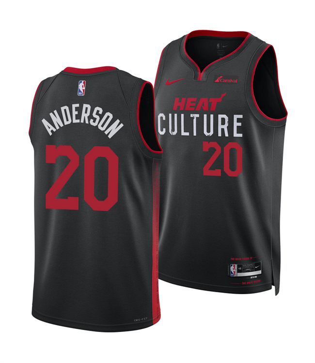 Personalized Men’s Miami Heat #20 Kyle Anderson Black 2025 City Edition Stitched Basketball Jersey