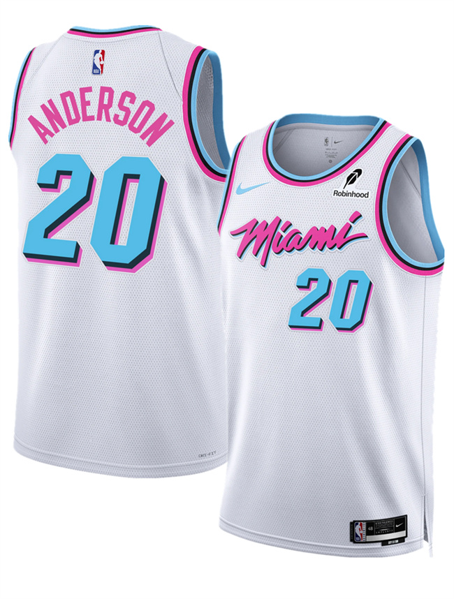 Personalized Men’s Miami Heat #20 Kyle Anderson White 2025 City Edition Stitched Basketball Jersey