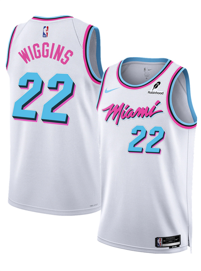 Personalized Men’s Miami Heat #22 Andrew Wiggins White 2025 City Edition Stitched Basketball Jersey
