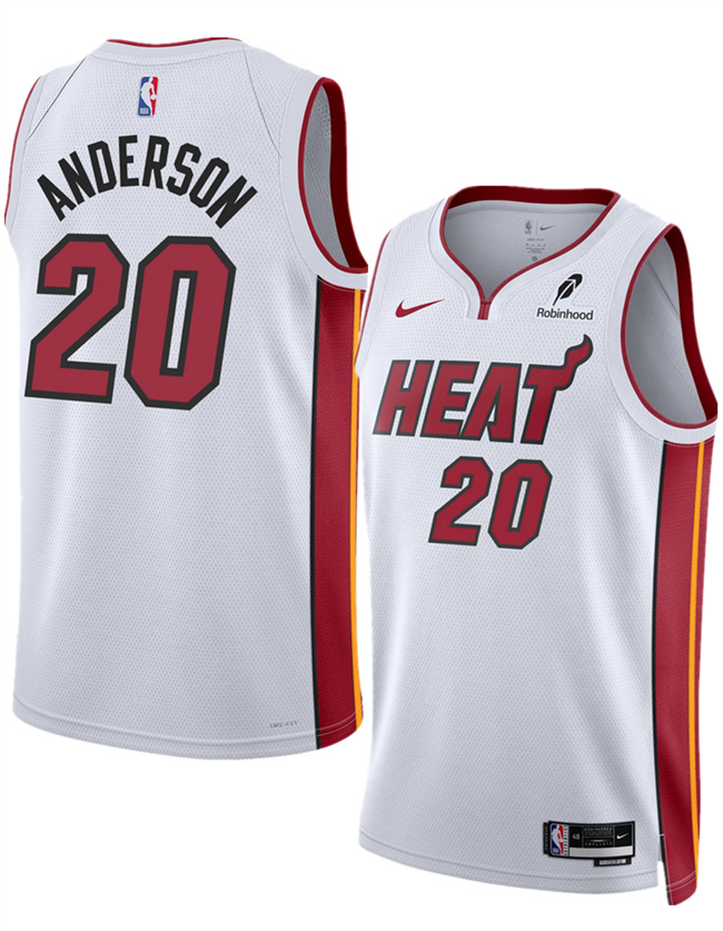 Personalized Men’s Miami Heat #20 Kyle Anderson White 2025 Association Edition Swingman Stitched Basketball Jersey