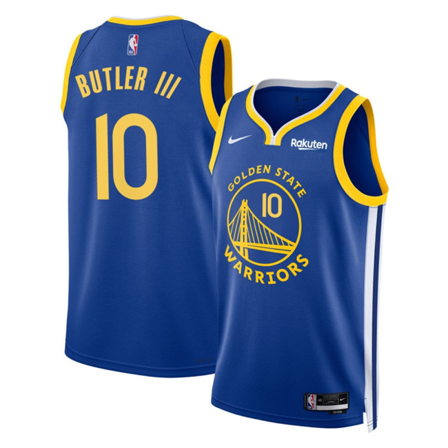 Personalized Men’s Golden State Warriors #10 Jimmy Bulter III Blue 2025 Icon Edition Stitched Basketball Jersey