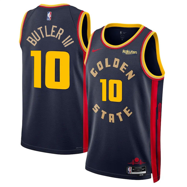 Personalized Men’s Golden State Warriors #10 Jimmy Bulter III Navy 2025 City Edition Stitched Basketball Jersey