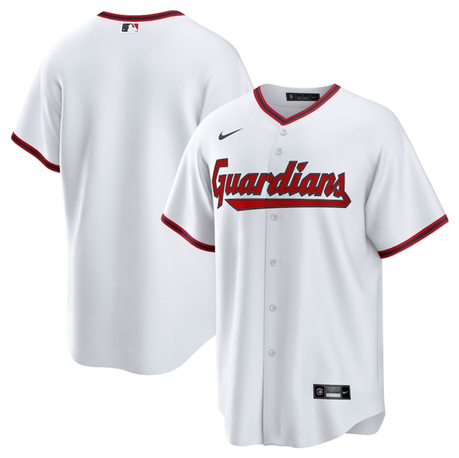 Personalized Men’s Cleveland Guardians Blank White Cool Base Limited Stitched Baseball Jersey