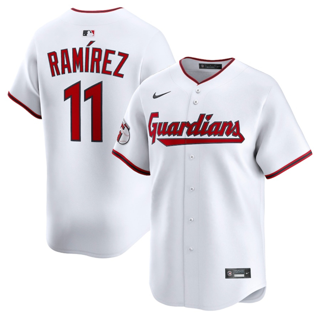 Personalized Men’s Cleveland Guardians #11 Jose Ramirez White Home Limited Stitched Baseball Jersey