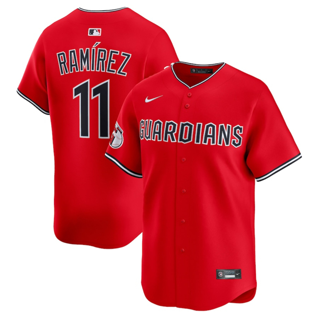 Personalized Men’s Cleveland Guardians #11 Jose Ramirez Red Alternate Limited Stitched Baseball Jersey