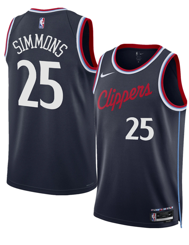 Personalized Men’s Los Angeles Clippers #25 Ben Simmons Navy 2024 25 Icon Edition Stitched Jersey