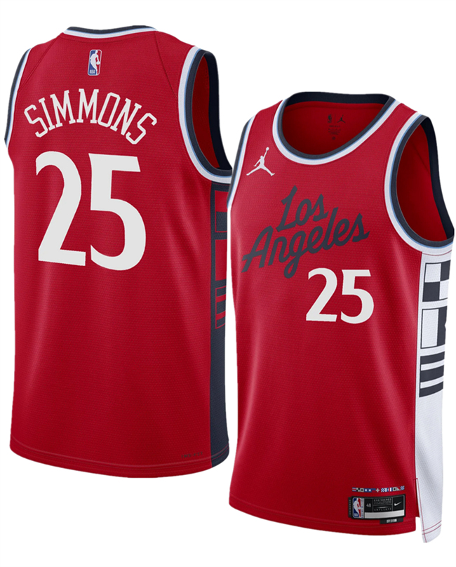 Personalized Men’s Los Angeles Clippers #25 Ben Simmons Red 2024 25 Statement Edition Stitched Jersey