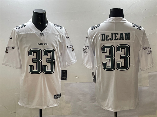 Personalized Men’s Philadelphia Eagles #33 Cooper DeJean White Fashion New Untouchable Limited Stitched Football Jersey